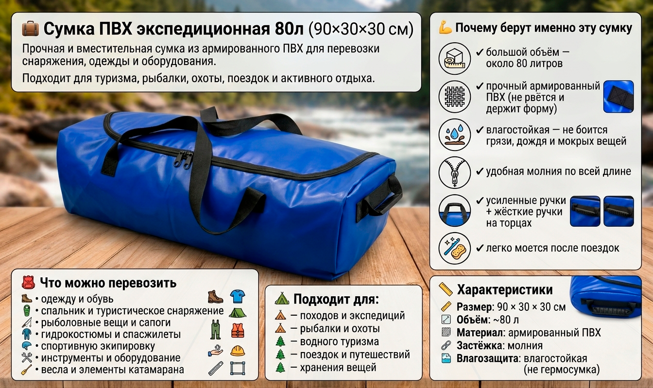 Сумка для снаряжения в байдарочном походе